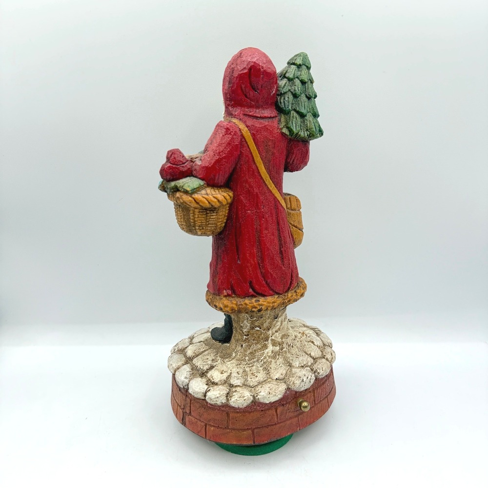 Enesco Musical Figurine Old World Santa 12in Red 1987 Vtg Christmas Victorian - Picture 4 of 16
